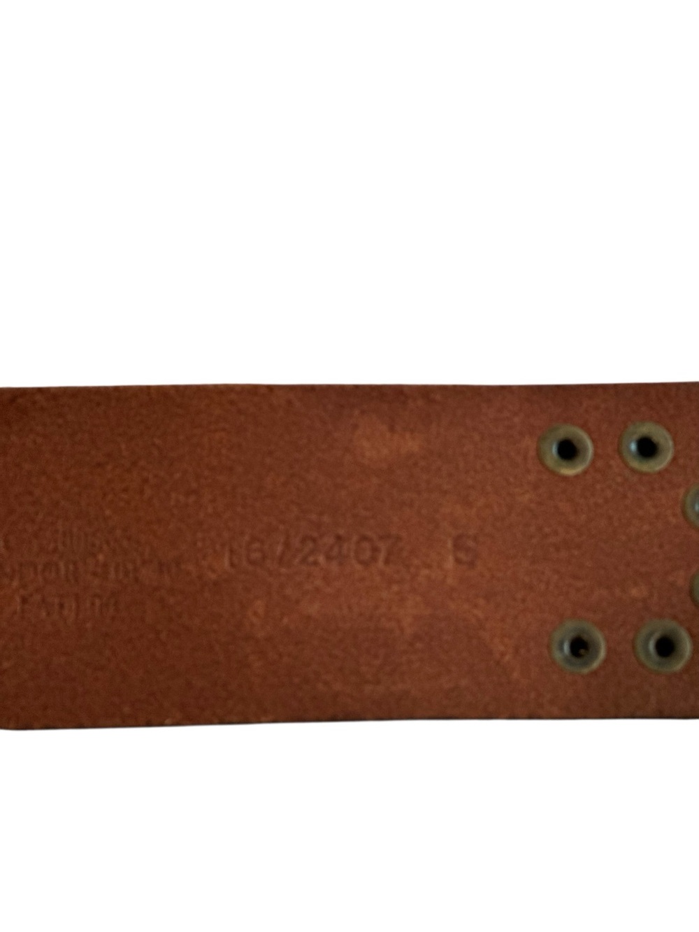 Wide Brown Leather Studded Waist Belt with Brass Buckle - Picture 9 of 14